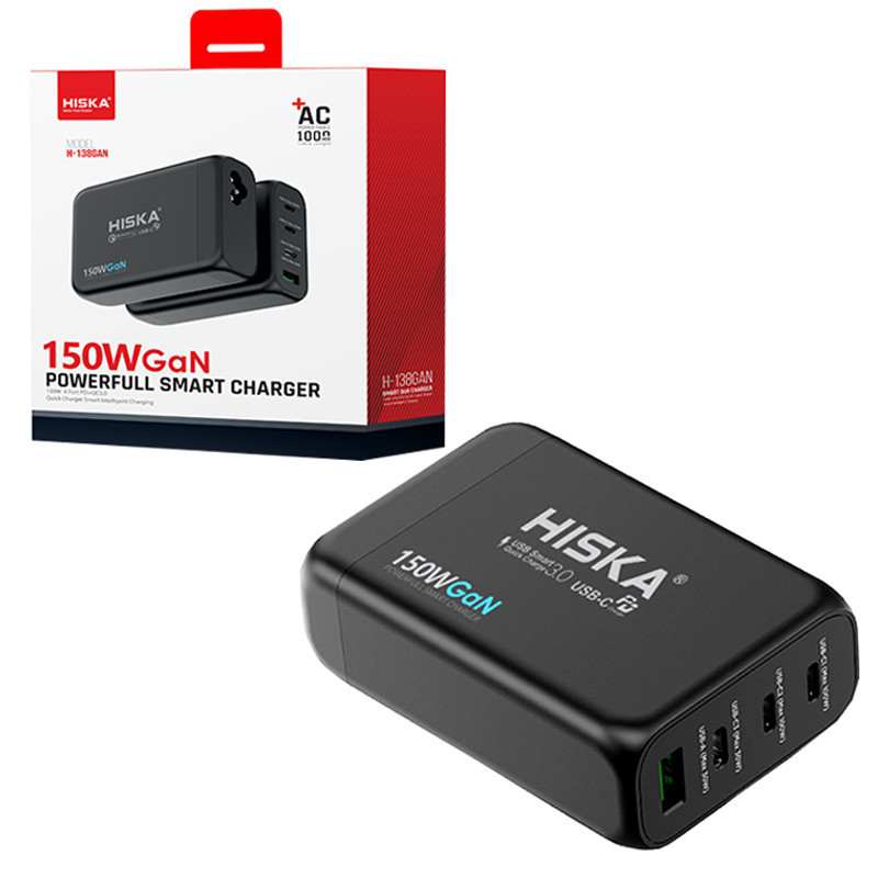 شارژر دیواری 100 وات هیسکا H-138GAN QC3.0 PD3.0 5A