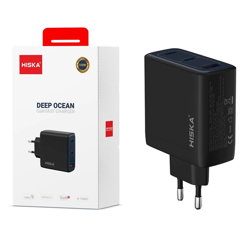 شارژر دیواری 65 وات هیسکا H-156EU GaN QC3.0 PD 3.25A