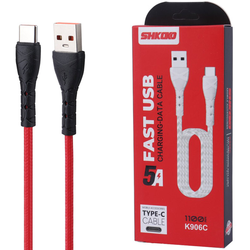 کابل تایپ سی فست شارژ Shkoko K906C 5A 1.1m