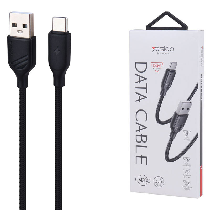 کابل تایپ سی فست شارژ 18 وات یسیدو CA126C طول 1 متر