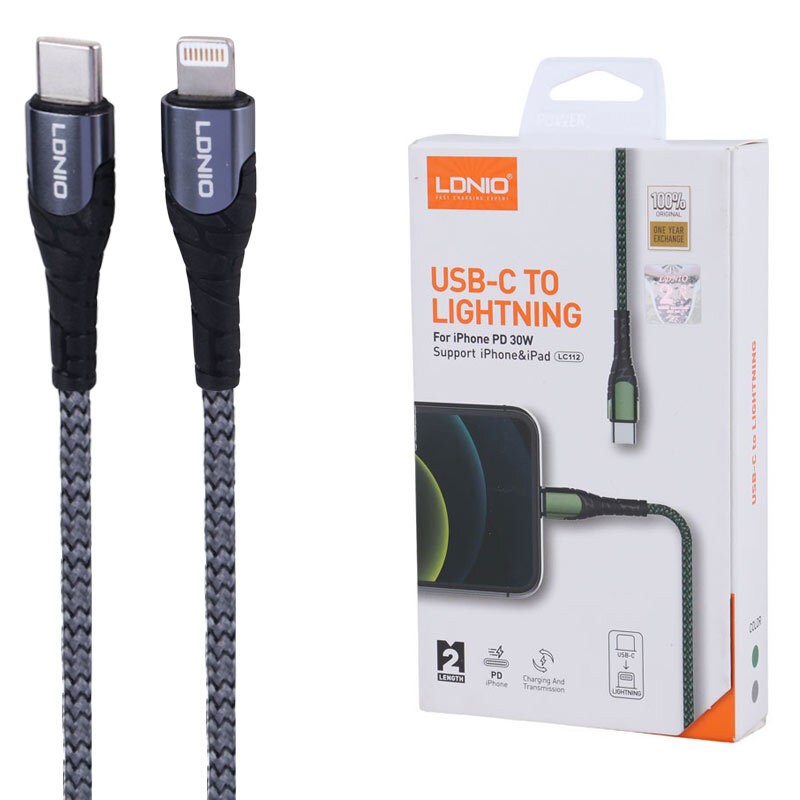 کابل تبدیل فست شارژ Ldnio LC112 Type-C To Lightning PD 30W 2m