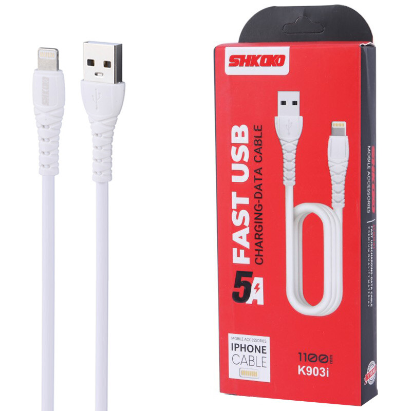 کابل لایتنینگ فست شارژ 5 آمپر شکاکو K903i طول 1.1 متر