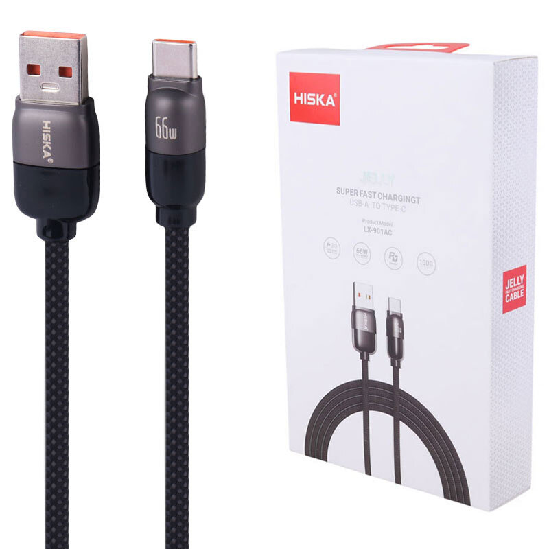 کابل تایپ سی فست شارژ 66 وات هیسکا Jelly LX-901AC طول 1 متر
