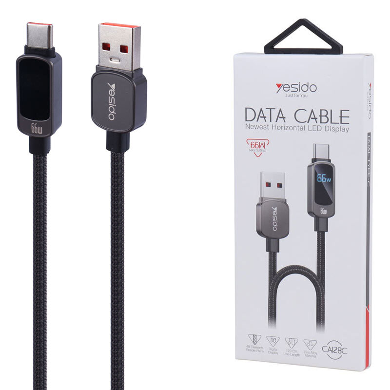 کابل تایپ سی فست شارژ Yesido CA128C 66W 1.2m
