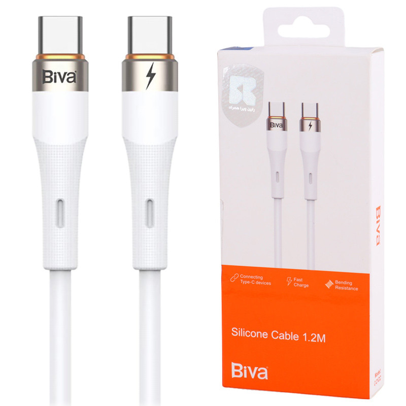 کابل تبدیل فست شارژ Biva C-21CC Type-C To Type-C 3A 1.2m