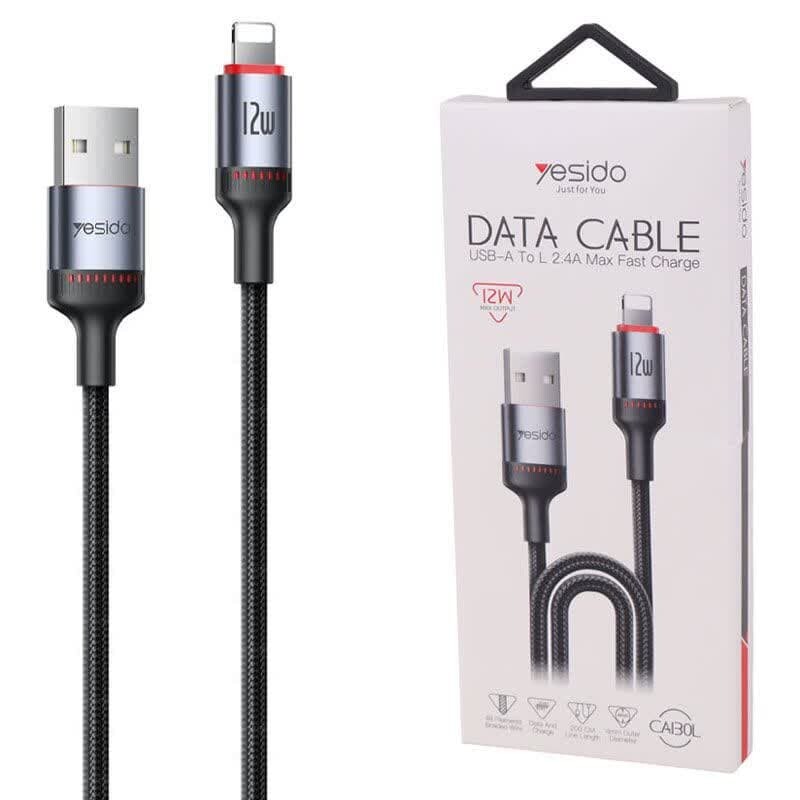 کابل لایتنینگ فست شارژ 12 وات یسیدو CA130L طول 2 متر