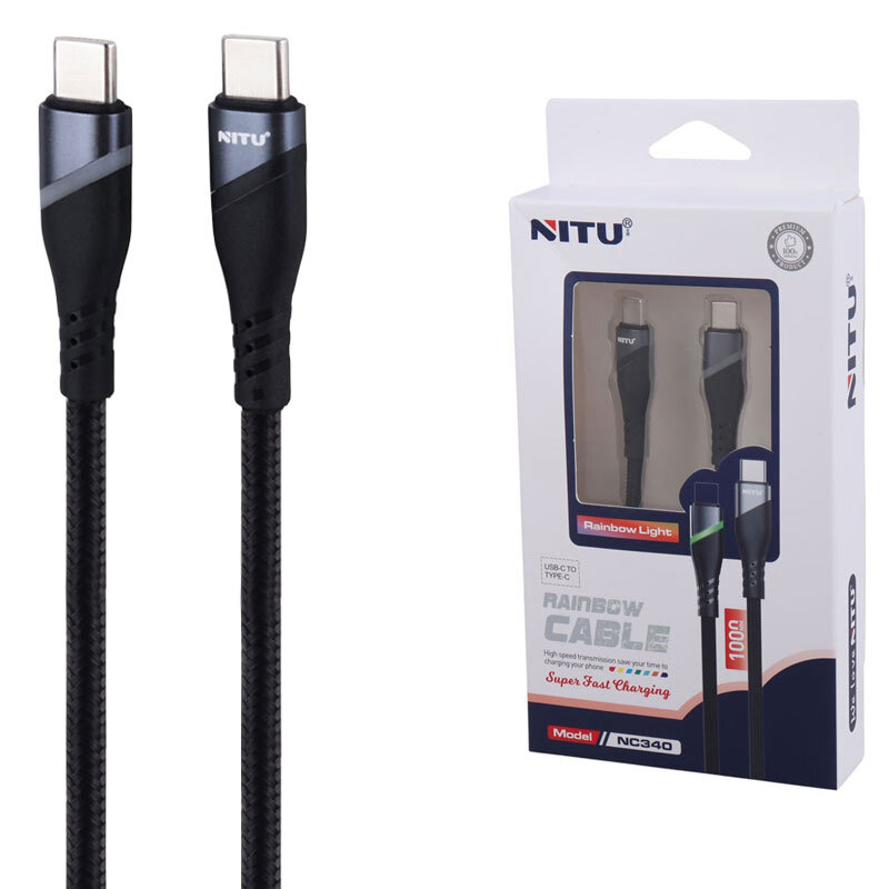 کابل تبدیل فست شارژ Nitu NC340 Type-C to Type-C 1m