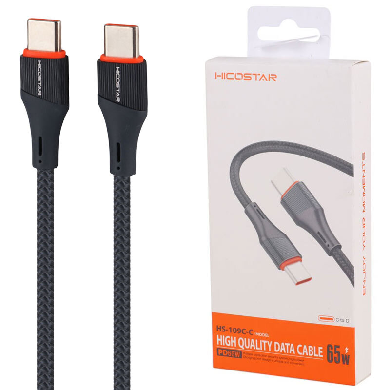 کابل دو سر تایپ سی فست شارژ 65 وات هایکو استار HS-109C-C طول 1 متر