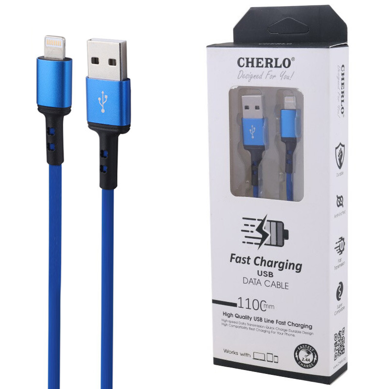 کابل آیفونی فست شارژ 2.4 آمپر شرلو طول 1.1 متر کد 2