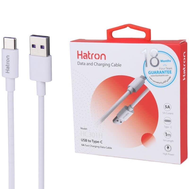 کابل تایپ سی فست شارژ Hatron HC301H 5A 1m