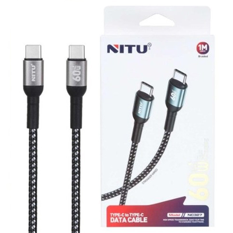 کابل تبدیل فست شارژ Nitu NC327 Type-C To Type-C 60W 1m