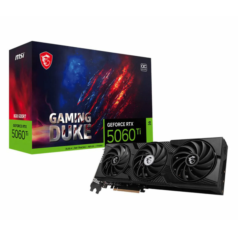 کارت گرافیک MSI GeForce RTX 5060 Ti GAMING DUKE 3X OC 8GB GDDR7 128Bit