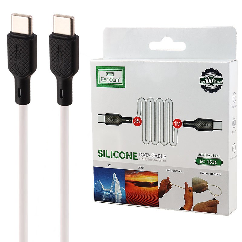 کابل دو سر تایپ سی فست شارژ 3 آمپر ارلدام EC-153C طول 1 متر