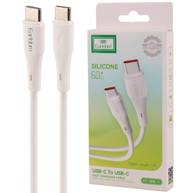 کابل دو سر تایپ سی فست شارژ 60 وات ارلدام EC-185C-C طول 1 متر