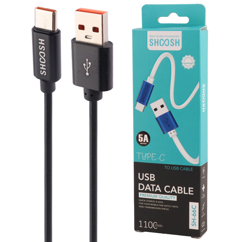 کابل تایپ سی فست شارژ 5 آمپر شوش SH66C طول 1.1 متر