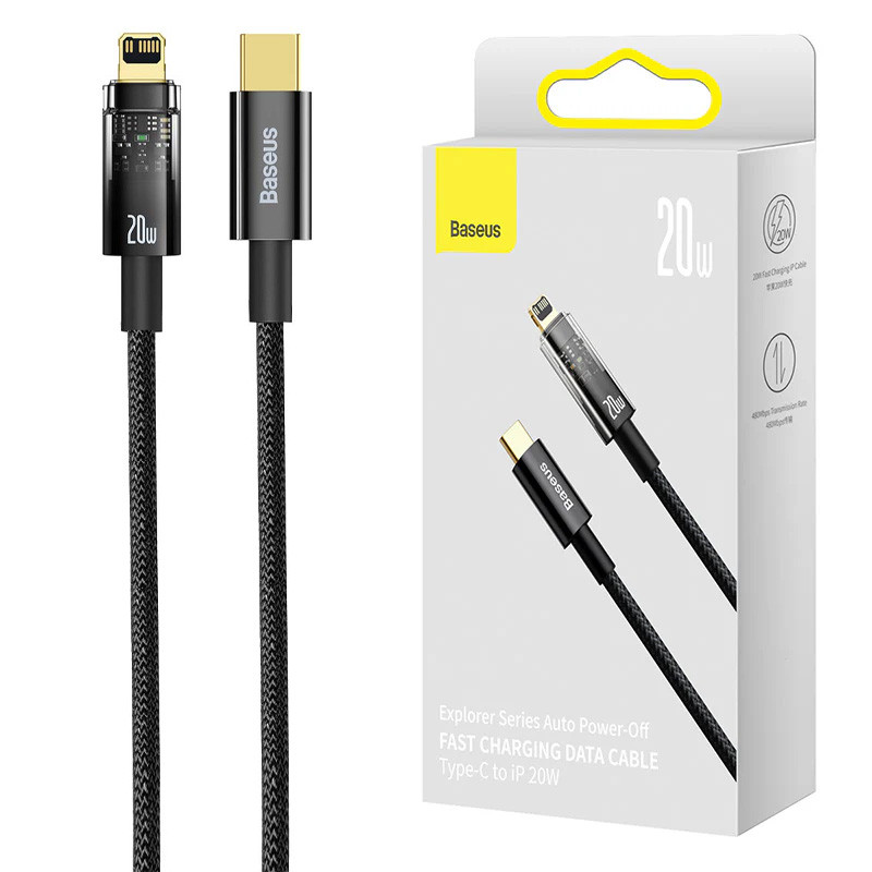 کابل تایپ سی به لایتنینگ فست شارژ 20 وات باسئوس Explorer Series CATS000001 طول 1 متر