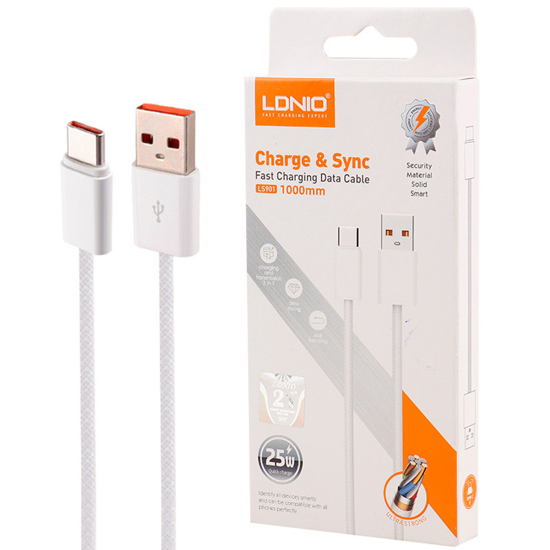 کابل تایپ سی فست شارژ Ldnio LS901 25W 1m