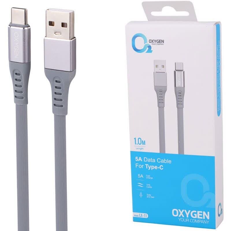 کابل تایپ سی فست شارژ 5 آمپر اکسیژن LX-11 طول 1 متر