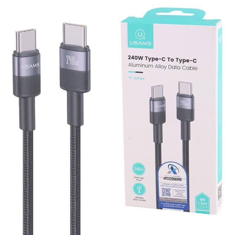 کابل تبدیل فست شارژ Usams SJ727 Type-C To Type-C 240W 1.2m