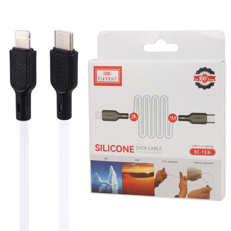 کابل تایپ سی به لایتنینگ فست شارژ 3 آمپر ارلدام EC-153i طول 1 متر