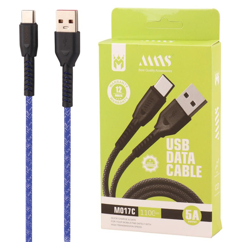 کابل تایپ سی فست شارژ 5 آمپر ام ان اس M017C طول 1.1 متر