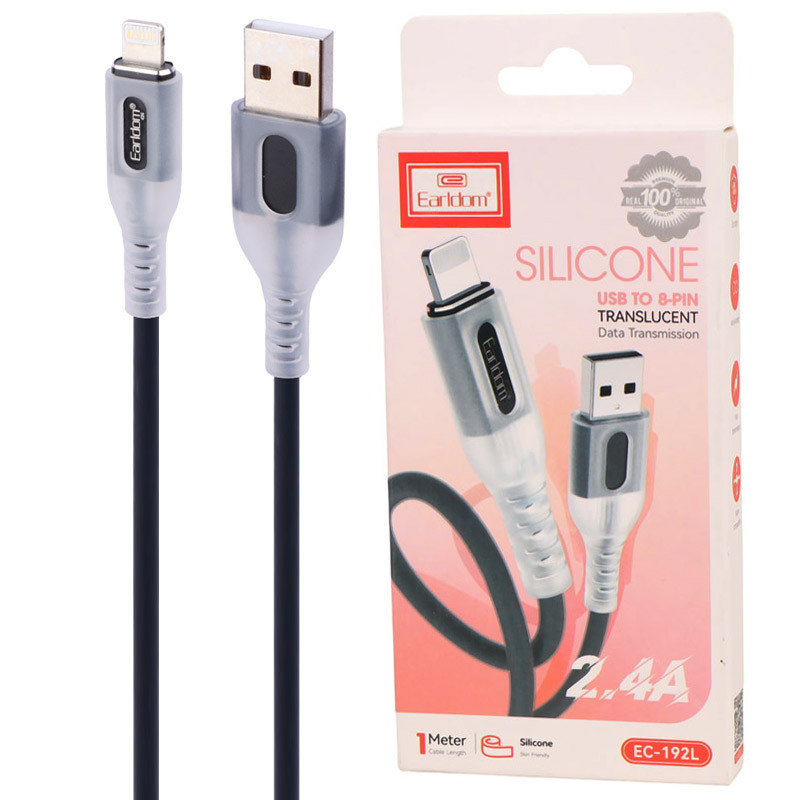 کابل لایتنینگ فست شارژ 2.4 آمپر ارلدام EC-192L طول 1 متر