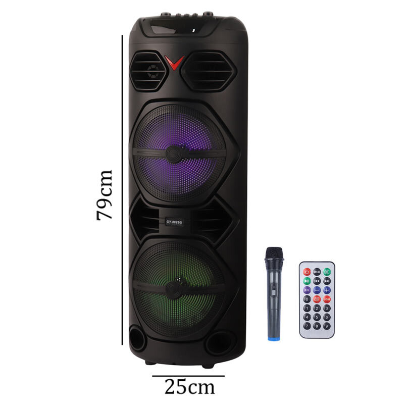 اسپیکر چمدانی بلوتوثی GY-8823G + میکروفون و ریموت کنترل