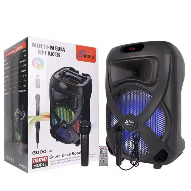 اسپیکر چمدانی بلوتوثی سینگ ای ZQS-ZQS12147+ میکروفون و ریموت کنترل