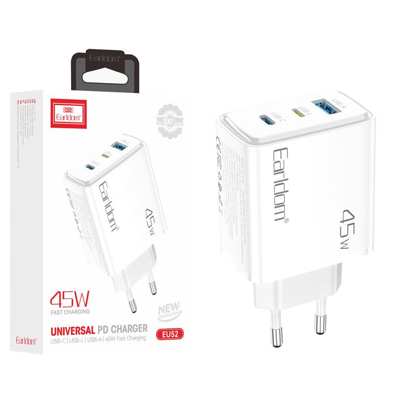 شارژر دیواری 45 وات ارلدام ES-EU52 QC3.0 PD3.0 3A