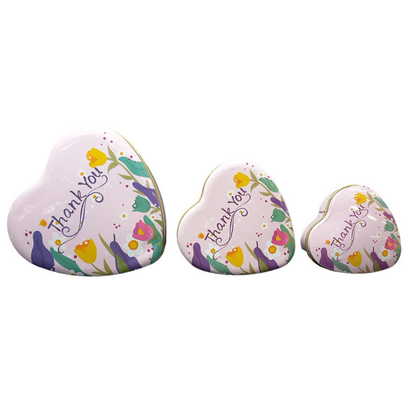 جعبه هدیه فلزی طرح قلبی بسته 3 عددی