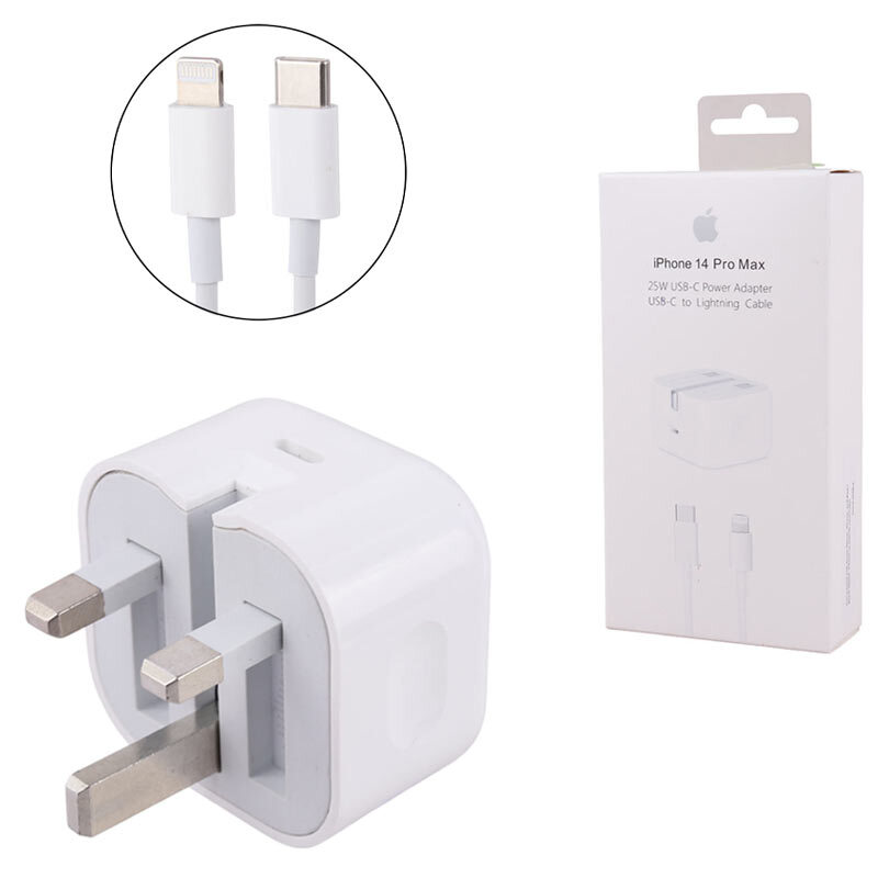 شارژر دیواری اورجینال 20 وات اپل iPhone 14 Pro Max PD 3A + کابل آیفونی