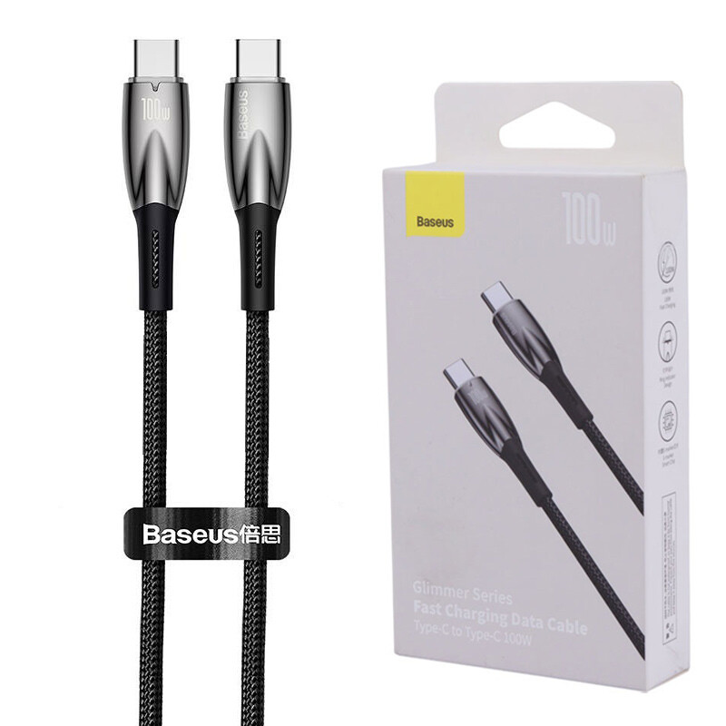 کابل دو سر تایپ سی فست شارژ 100 وات باسئوس Glimmer Series CADH0008 طول 2 متر