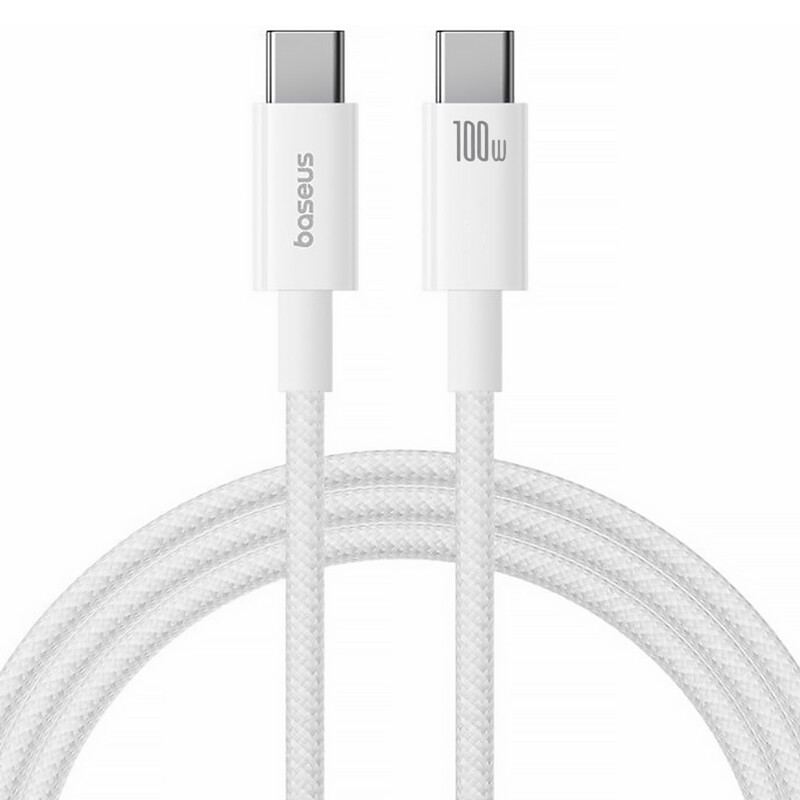 کابل دو سر تایپ سی فست شارژ 100 وات باسئوس P10375203212 طول 1 متر