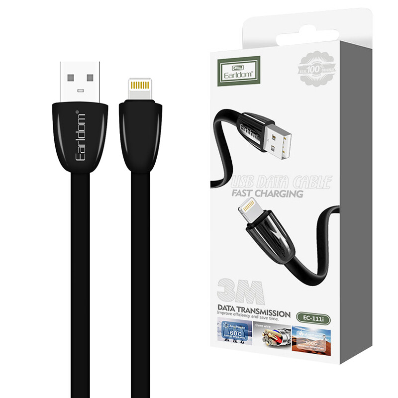 کابل آیفونی فست شارژ 2.4 آمپر ارلدام EC-111i طول 3 متر