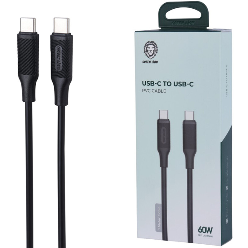 کابل دو سر تایپ سی فست شارژ 60 وات گرین لاین GNPVC60CTCBK طول 1 متر