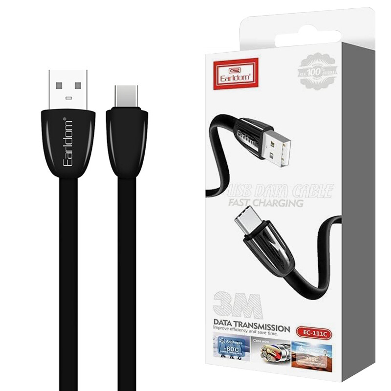 کابل تایپ سی فست شارژ 2.4 آمپر ارلدام EC-111C طول 3 متر