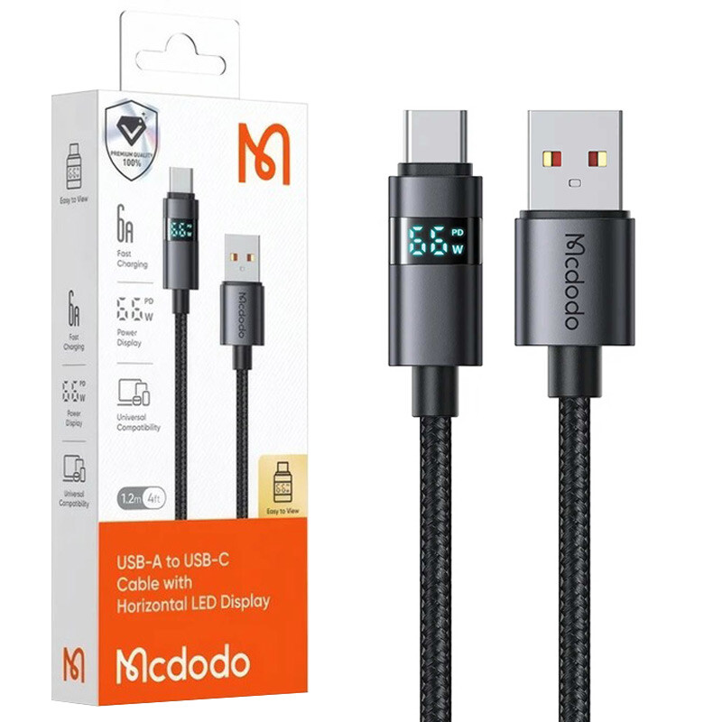 کابل تایپ سی فست شارژ 66 وات مک دودو CA-652 طول 1.2 متر