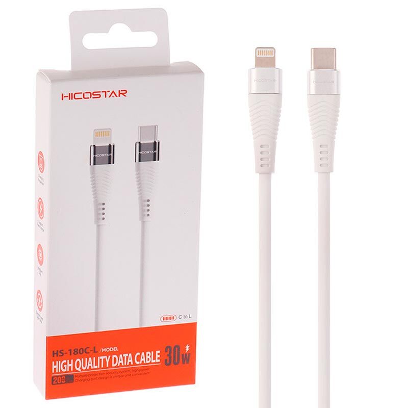 کابل کوتاه تایپ سی به لایتنینگ فست شارژ 30 وات هایکو استار HS-180C-L طول 20 سانتی متر