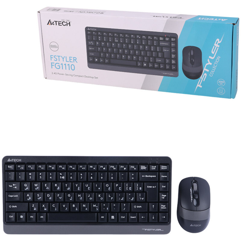 کیبورد و موس بی سیم ای فورتک FG1110