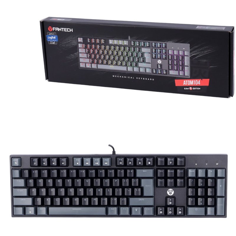 کیبورد گیمینگ فنتک ATOM104 MK886V2 Blue Switch