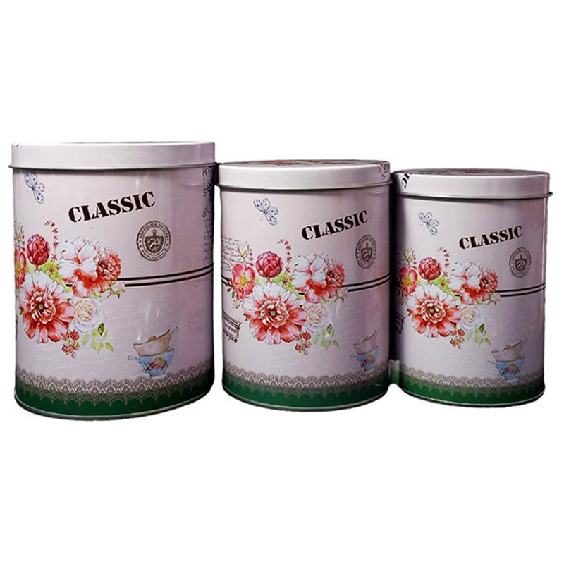 جعبه هدیه فلزی طرح استوانه بسته 3 عددی