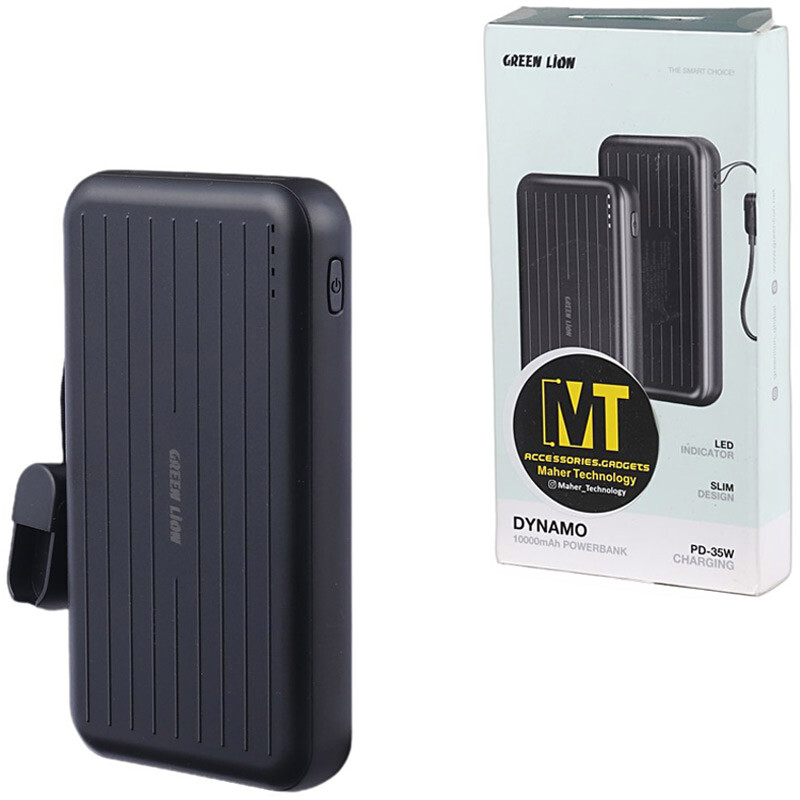 پاور بانک فست شارژ گرین لاین Dynamo GL-PB86 GNDYPB10KBK PD 35W ظرفیت 10000 میلی آمپر ساعت