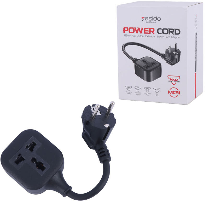 تبدیل برق 3 به 2 یسیدو MC31 با کابل 0.2 متری