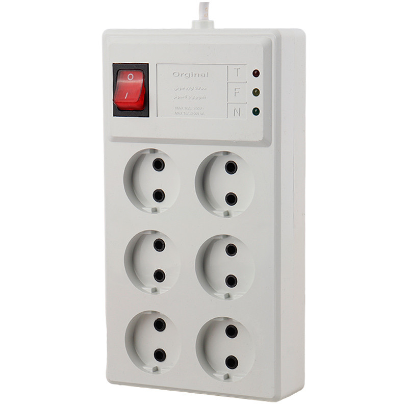 محافظ برق کامپیوتر 6 خانه اورجینال با کابل 3 متری