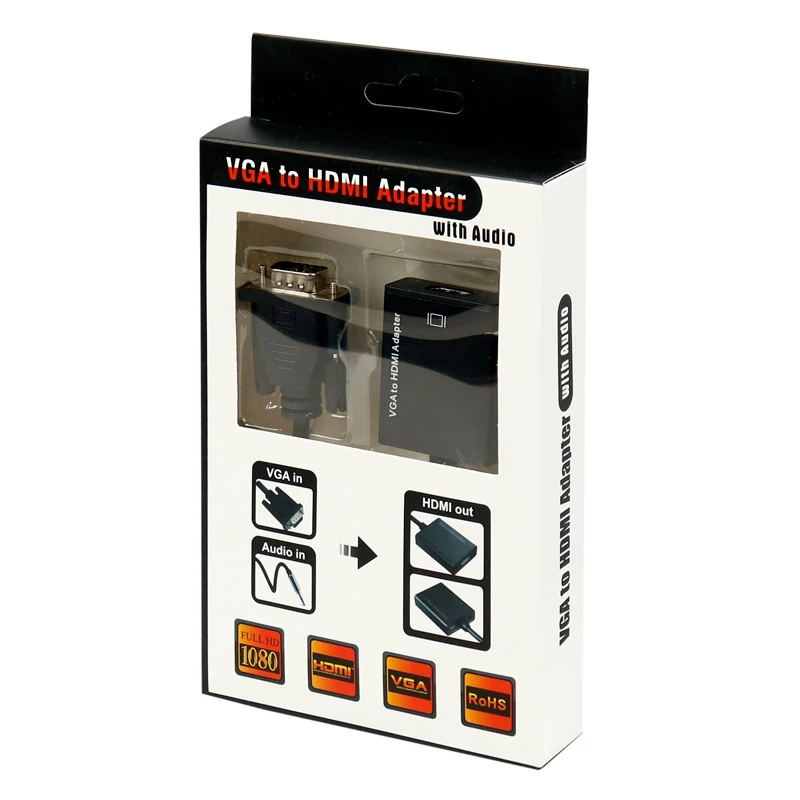 تبدیل VGA به Adapter 5138 HDMI + کابل صدا و کابل Micro USB