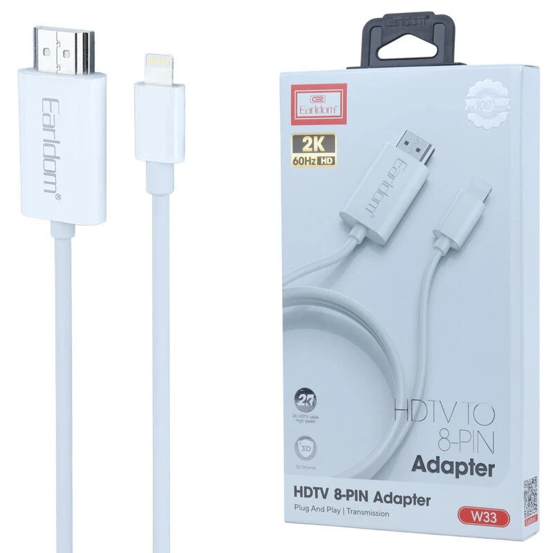کابل تبدیل Lightning به HDMI ارلدام ET-W33 طول 2 متر