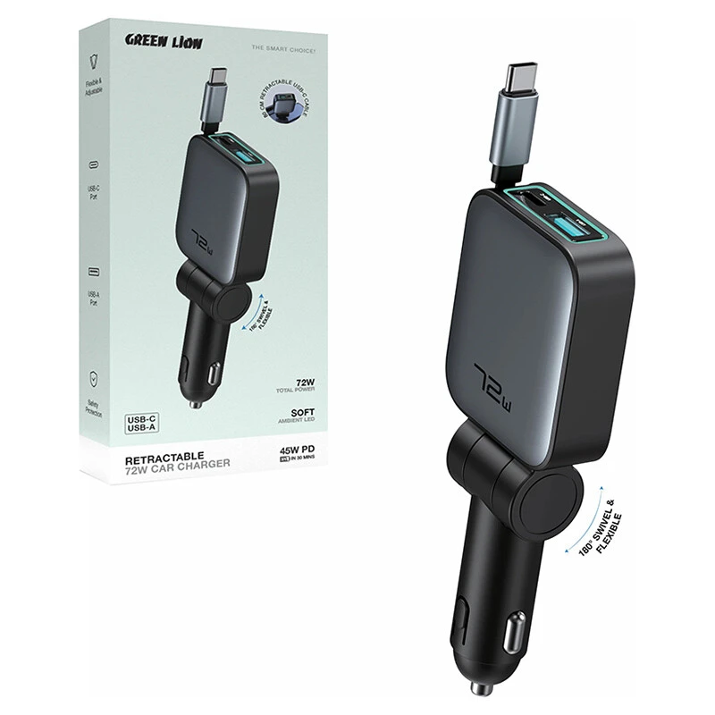 شارژر فندکی 45 وات گرین لاین GL-CC27 GNRT72WCHR