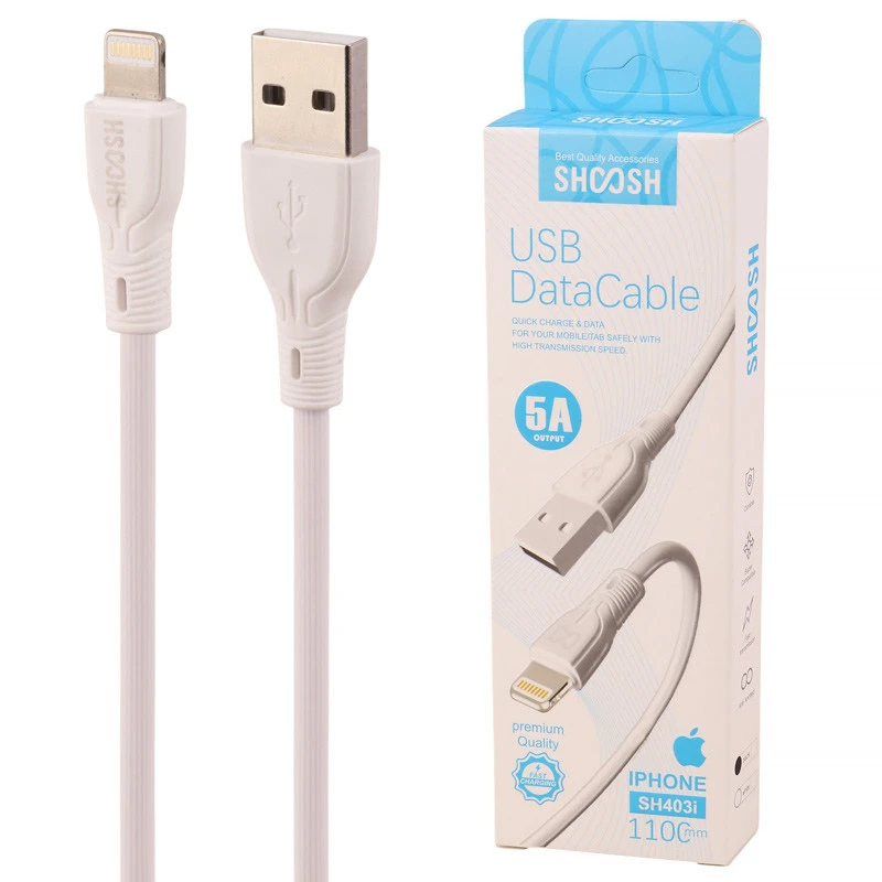 کابل لایتنینگ فست شارژ 5 آمپر شوش SH403i طول 1.1 متر