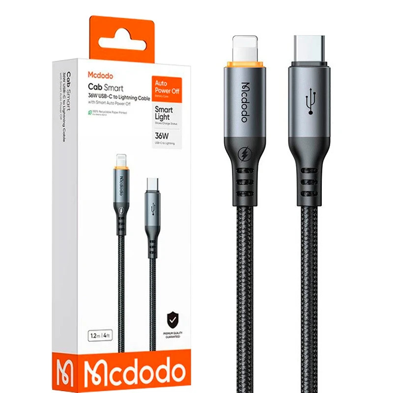 کابل تایپ سی به لایتنینگ فست شارژ 36 وات مک دودو CA-087 طول 1.2 متر