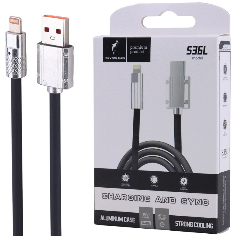 کابل لایتنینگ فست شارژ 2.4 آمپر اسکای دلفین S36L طول 1 متر